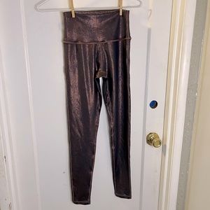 Sparkly Rose Gold Fancy Manduka Leggings